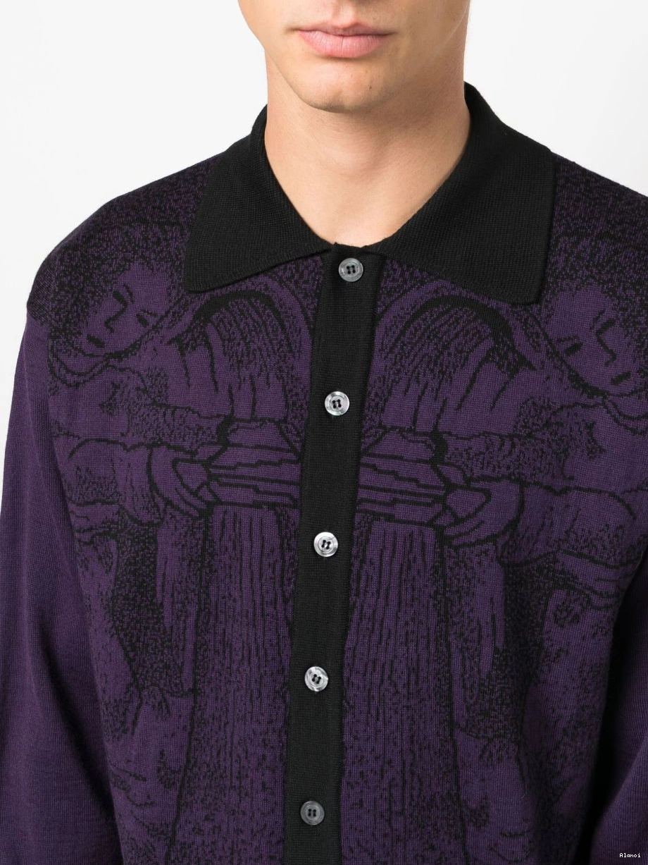 Cheap Women Alanui intarsia-knit cardigan pattern 0709